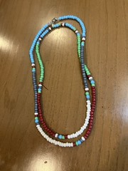 A Good Day – 32” glass seed bead Handmade necklace double wrap with clasp