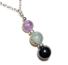 NEGATIVE ENERGY PROTECTION Necklace AMETHYST LABRADORITE BLACK TOURMALINE