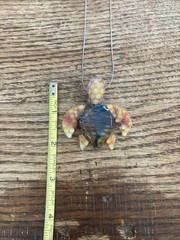 Hand Blown Glass Sea Turtle Pendant With Sterling Silver Chain