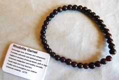 Healing Light Stones Natural Rhodolite Garnet Round Bead Stretch Bracelets