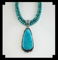 Showstopper White Fox Creation: Blue Ridge Double Strand Turquoise Necklace