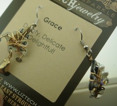 LIZTECH ARTISAN JEWELRY GRACE EARRINGS DANGLE DROP NEW ART DECO STYLE