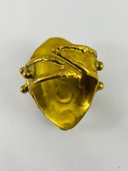 Artisan Brass Carnival Glass Druzy Bypass Ring Size 8.5