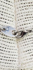 18″ Avon Silver Tone chain necklace with Gray bead Clear Rhinestone Pendant ne04