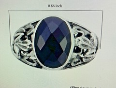 Bali Legacy Natural Thai Black spinel 7.50 CTW ring size 6 in silver