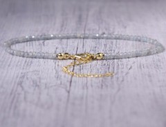 Natural Faceted Moonstone Beads Healing Reiki Crystal Minimalist Dainty Bracelet