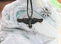 Flying Raven Pendant — Viking/Norse/Crow/Necklace/Silver/Pewter/Animal Spirit
