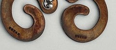 Handmade Suzan Enamel Pierced Earrings Modern Artisan Design Turquoise Enameled