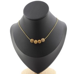 Necklace 4 Beads Jasper Landscape 0 5/16in Chain Steel Golden Stainless Fe