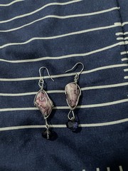Purple and Silver Wrap Dangle Earrings