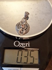 Sarda Peach Stone Koy Fish Peces Sterling Silver Pendant