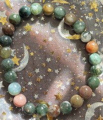 Ocean Jasper Beaded Bracelet 18cm