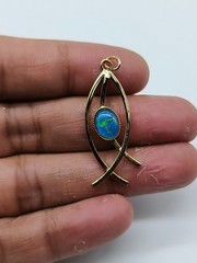 Black Opal Gold Brass Pendant-Natural Black Opal Doublet Cabochon Gift For Her