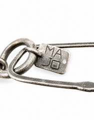 MAJO Italy Handcrafted Antique Silver Tone Long 52″ Paper Clip Chain Necklace