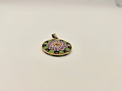 Antica Murrina Venezia Millefiori Floral Star of David 925 Silver Pendant