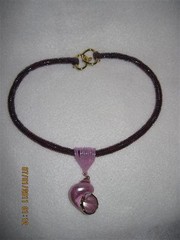 Peyote Tube Necklace with Seashell Pendant..HANDMADE Original Design OOAK