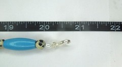 Blue Bead & Gemstone Necklace Adjustable Handmade Single Strand Dalmatian Jasper