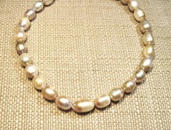 Stunning 17″ Large Bold Silver Iridescent Baroque Pearl Necklace Lot# B15