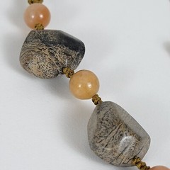 Artisan Agate Slice Pendant Stone Bead Cord Slider Necklace 26 In Bohemian