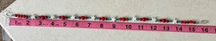 Handmade red stone, white stone star, blue glass beads necklace
