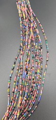 Beautiful Artisian Multi Stand Multi Color Glass Hand Beaded Necklace 34″