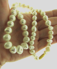 Vintage Baroque Pearl Necklace 8*14 mm 22 inches