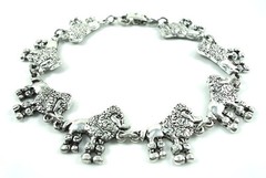 Poodle Lovers Antique silver plated Bracelet OR Anklet Choose Your Size