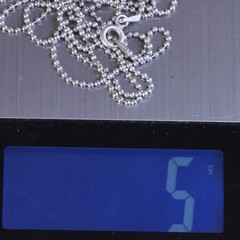 30″, 1mm, Vintage sterling silver Italy 925 silver bead chain, necklace