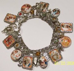 Vintage Clapsaddle Inspired Thanksgiving Autumn Theme Charm Bracelet Hand Crafte
