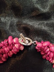 Handmade Triple Strand 16″ Genuine Red Coral Chip Necklace 125.5 Grams