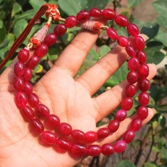 Wonderful 323 Cts Pink Ruby Beaded Oval Shape Awesome Necklace Jewelry AK 29E555