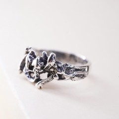 Size 5, vintage Sterling silver handmade ring, 925 snake band