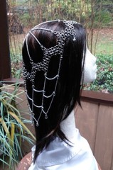 Clear Lead Crystal Stainless Steel Chainmail Headdress Ren Fayre Gypsy Medieval