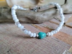 Turquoise Boho Beaded Ankle Bracelet Layer Hippie Teenager Sister Auntie Mom