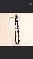 Handcrafted snowflake obsidian and hematite ￼Sterling Silver bracelet