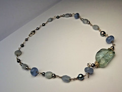 Vintage Beautiful Handcrafted Multicolor Gemstone Sterling Silver Necklace