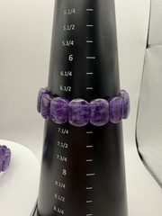 Amethyst Stretch Bracelet Handmade Natural Gemstone Crystal Slider Purple Stone