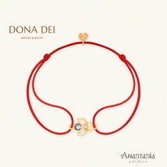 Red String Bracelet ANGEL in 925 Sterling Silver & 24K Gold Filled