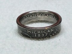 MICHIGAN – Size 9 State Quarter Coin Ring