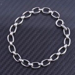 6.75” 8mm, vintage Napier Co. sterling silver 925 flatten oval link bracelet
