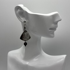 Vintage Mexico 925 Sterling Silver Triquetra Celtic Knot Dangle Earrings TV-21