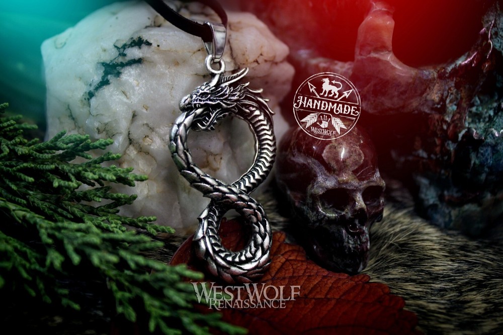 Dragon Infinity Knot Pendant – Ouroboros – Viking Jormungandr – Midgard – Norse