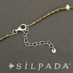 SILPADA Sterling Silver & Brass GO COASTAL Pearl Beaded Necklace~#N1894~RETIRED!