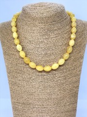 Amber Necklace Gift Yellow Natural Genuine Olive Baltic Amber Beads 24,6g 18709