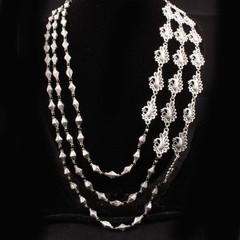 Oxidized Silver Asymmetric Peacock Multi-Layered Necklace Boho Tribal Indian