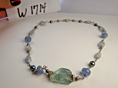 Vintage Beautiful Handcrafted Multicolor Gemstone Sterling Silver Necklace