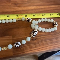 Tibetan Agate Dzi bead necklace 已開光三眼天珠 舍太翠