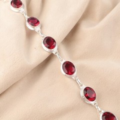 Wadding Pink bracelet Natural Rubellite Gemstone 925 Sterling Silver bracelet
