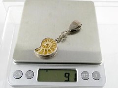 Sterling Silver Ammonite Fossil Pendant 925 2.5 Inch Length 9.1g