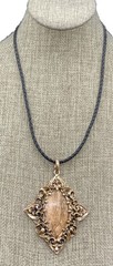 Barse Guinevere Jasper Necklace – Picture Jasper- Leather- Bronze- NWT